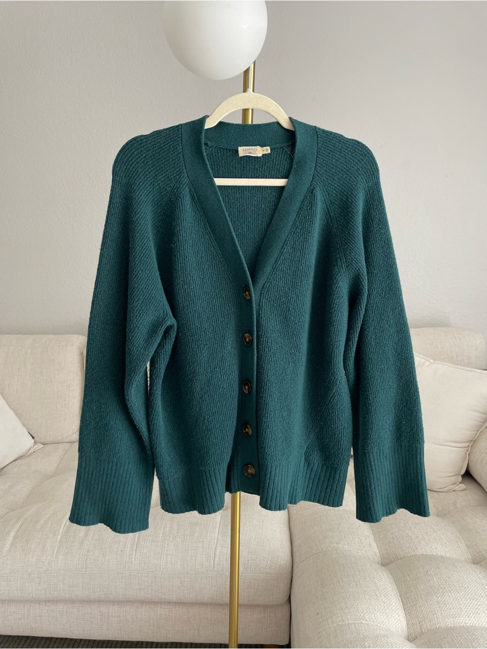 Faherty Jackson Cardigan Seamoss Phthalo Green